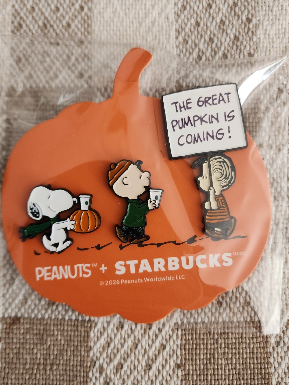 Brand new Peanuts x Starbucks Pumpkin Pin Set